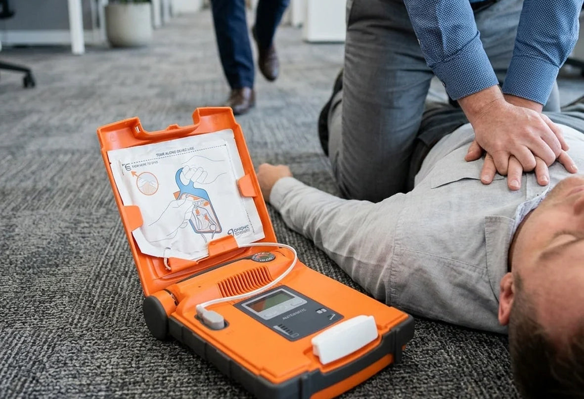 The defib does the shock. You do everything else.