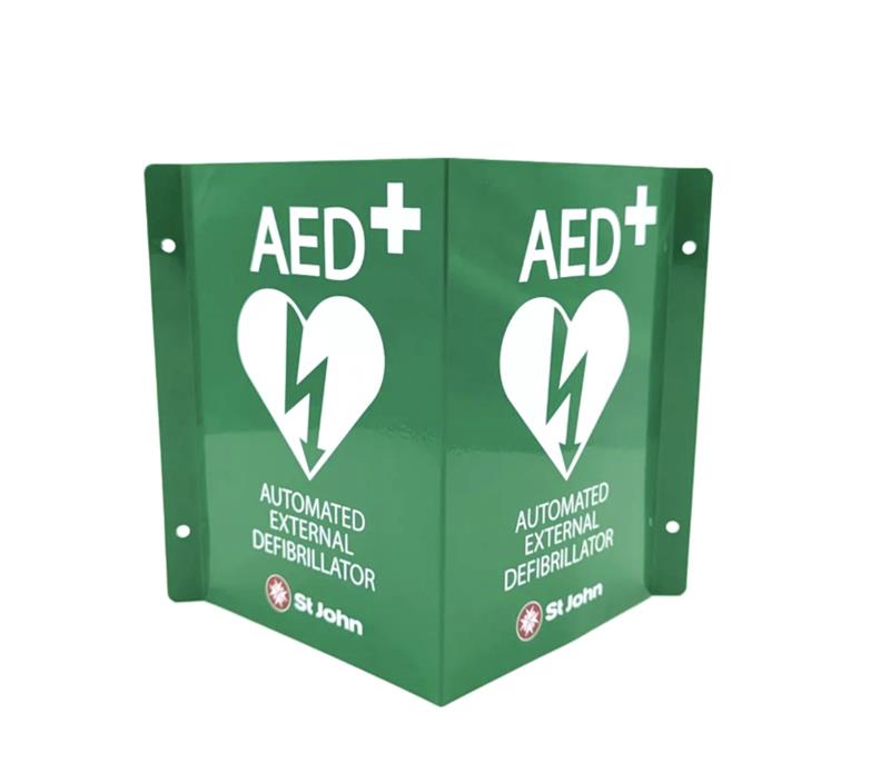AED Defibrillator Metal Sign