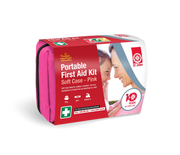 Portable First Aid Kit (Soft case Pink) with waterproof soft case, ideal for outdoor use and first aid supplies.