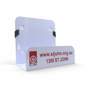 Defibrillator White Metal Wall Bracket by St John WA for secure indoor AED storage and easy access in emergencies