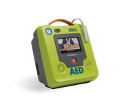 ZOLL AED 3 defibrillator with full-colour display, voice prompts, and real-time compression depth gauge for first aid supplies.