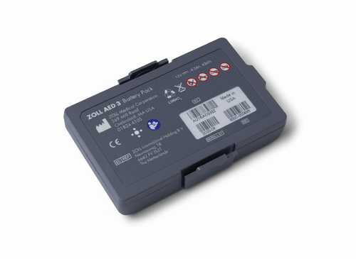 ZOLL AED 3 Battery Pack - Single lithium battery for AED 3 defibrillators with smart power level display and Wi-Fi monitoring.