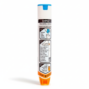 Epipen Adrenaline Auto Injector (Training Device) with instructional label for safe practice and first aid training use only