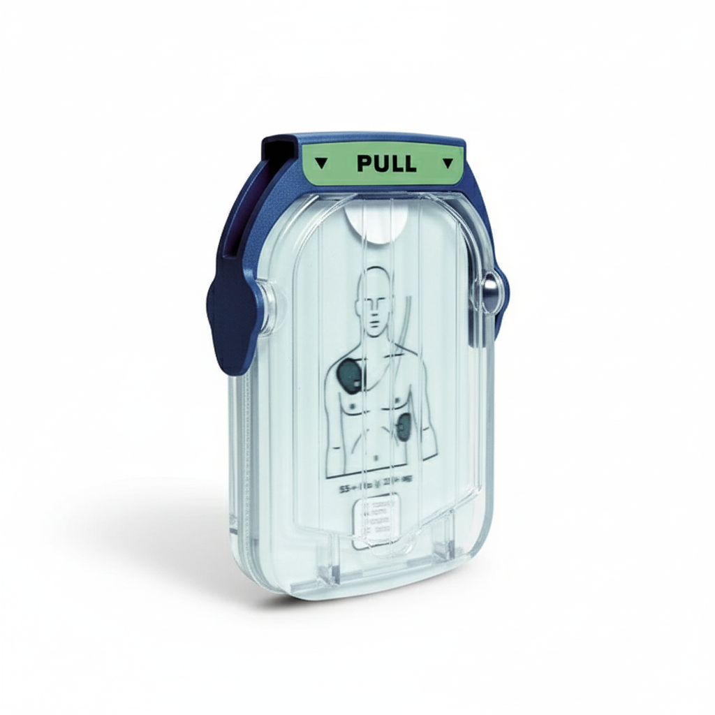 Philips HS1 Defib Pads- Single Pair showing clear adult pad placement diagram for defibrillators in first aid supplies