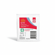 Sterile Eye Pad Dressing in packaging for first aid supplies protecting and cushioning injured eyes during healing.