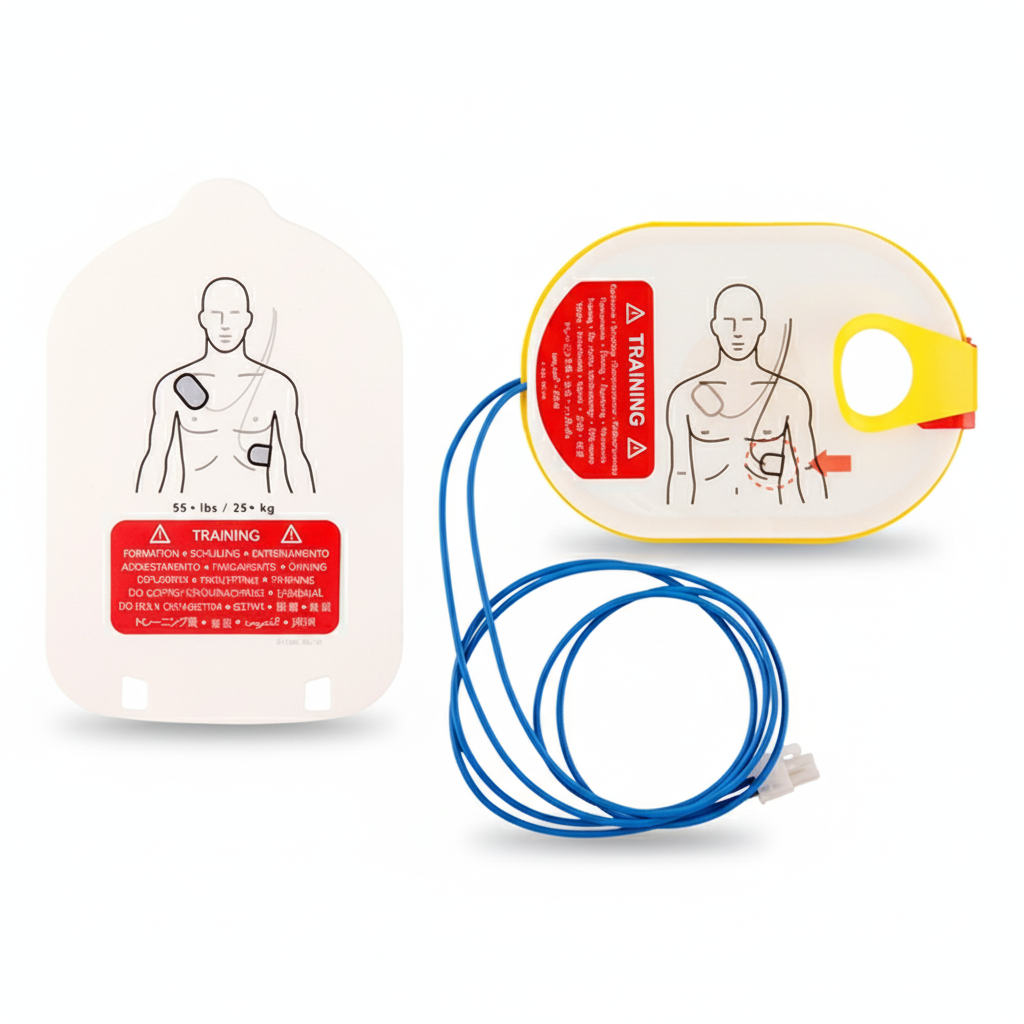 Philips HS1 (Adult) Training Pads showing adult defibrillator electrode placement for first aid training use.