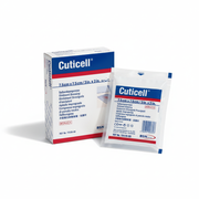 Cuticell Classic Dressing package with individual low-adherent wound dressing for gentle wound care in first aid supplies.
