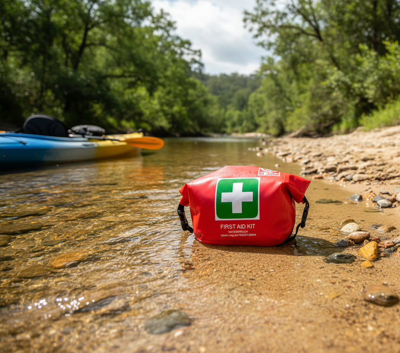 Tough red vinyl withstands outdoor use