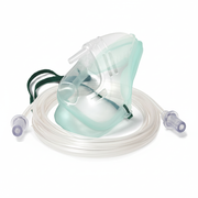 Oxygen Mask (Medium Concentration) with Tubing - Adult showing clear medical-grade mask and attached long tubing for oxygen delivery