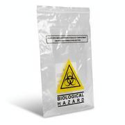 Biological Hazard Bag with clear biohazard symbol and instructions for safe disposal of contaminated waste and bio storage