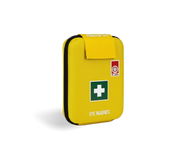 Yellow first aid kit for Eye Injuries by St John with supplies for workplace eye care and first aid treatment.