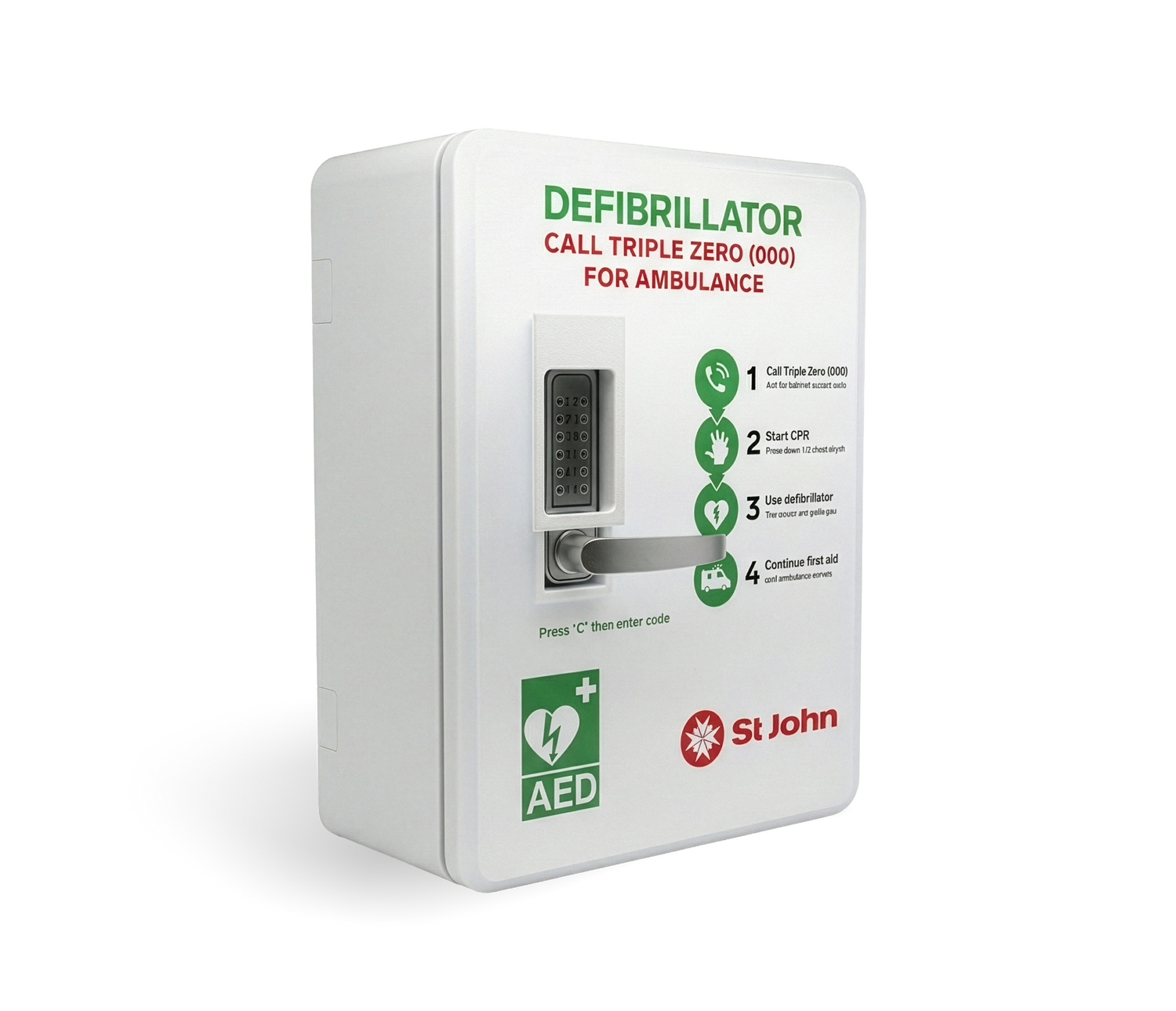 St John Defibrillator Cabinet