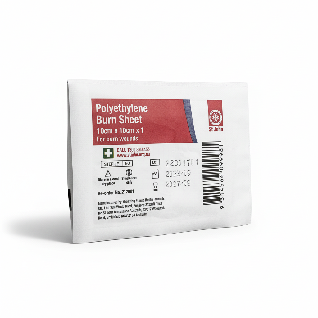 Burn Sheet - Single polyethylene protective shield for burn wounds, sterile and non-adherent for effective first aid use.