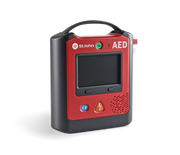 St John X3 defibrillator with screen, voice prompts, and one-button child mode for easy emergency use