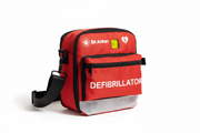 St John X3/X1 AED Soft Carry Bag in red with shoulder strap for first aid kits and defibrillators storage and transport