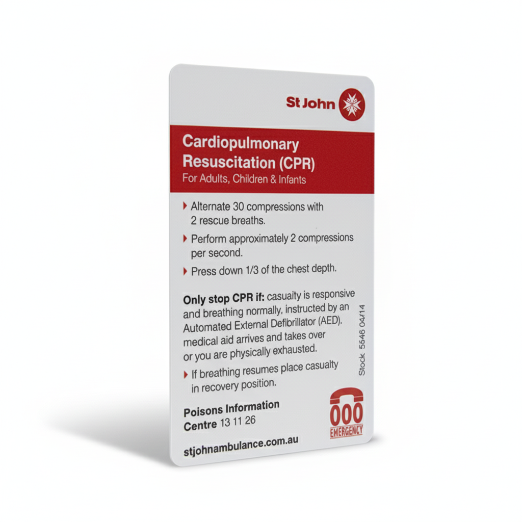 DRSABCD and CPR Resuscitation Card