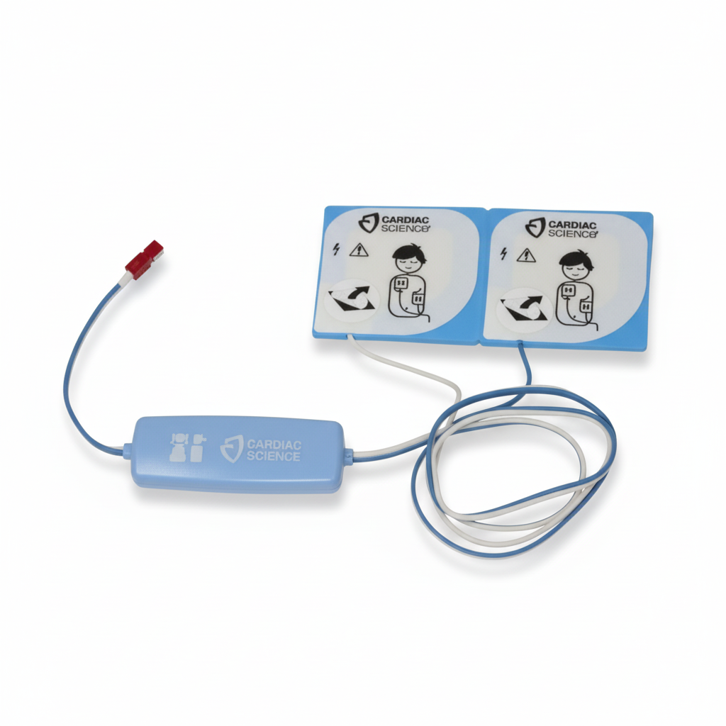 G3 Defib Pads (Cardiac Science) - Single Pair shown with preconnected adult pads for defibrillator use in first aid kits