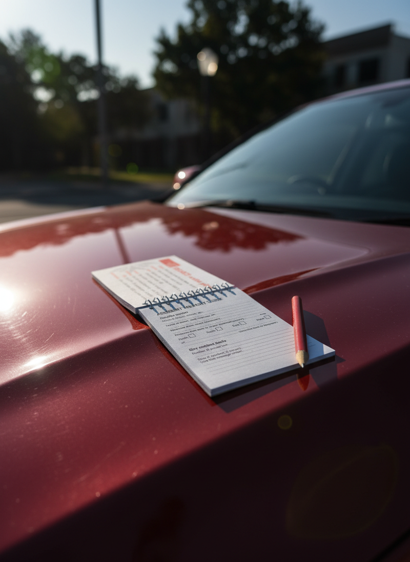 Notepad for recording accident details