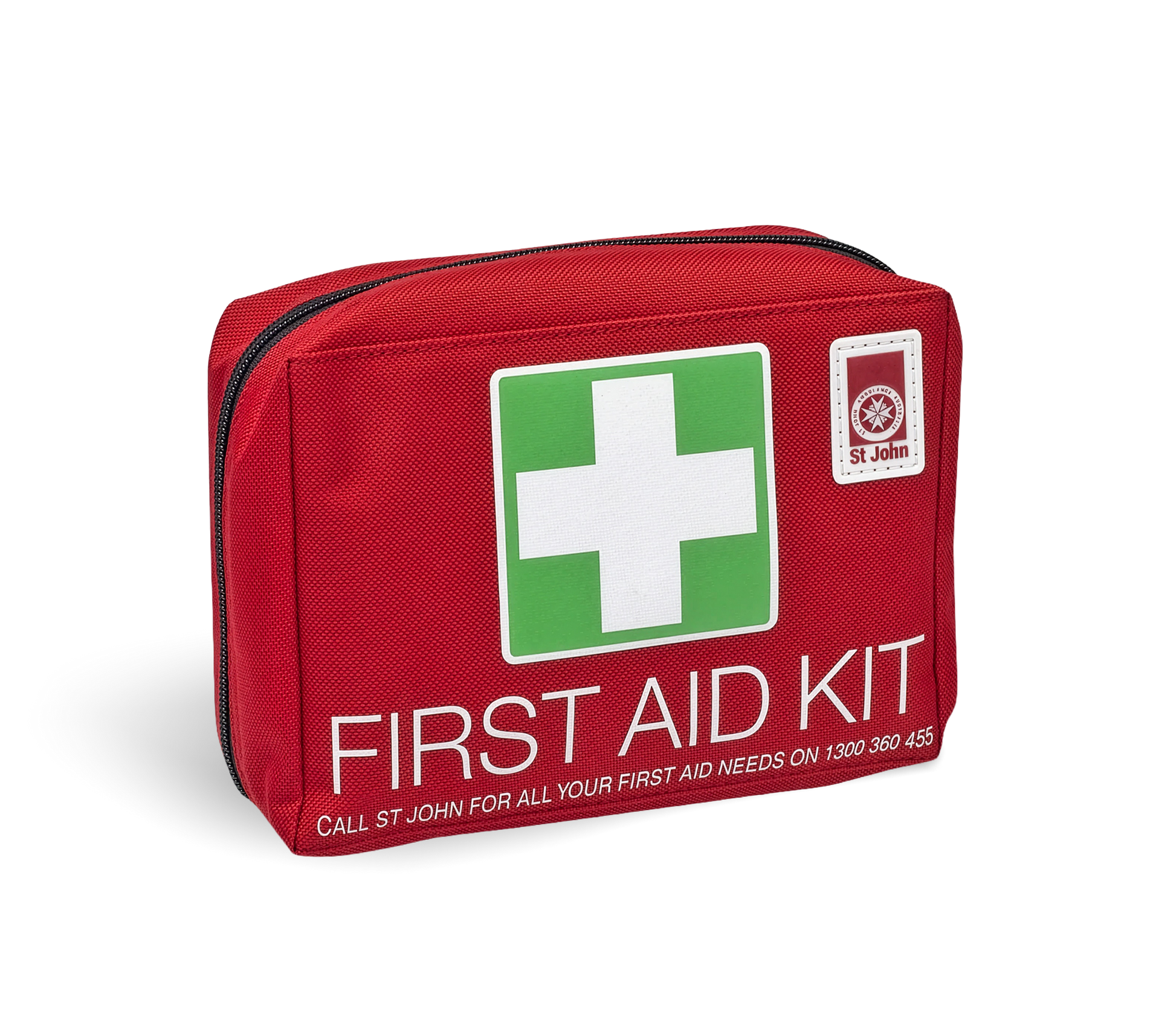 Motoring First Aid Kit (Personal) in red pouch with white cross, compact first aid supplies for car emergencies and minor accidents