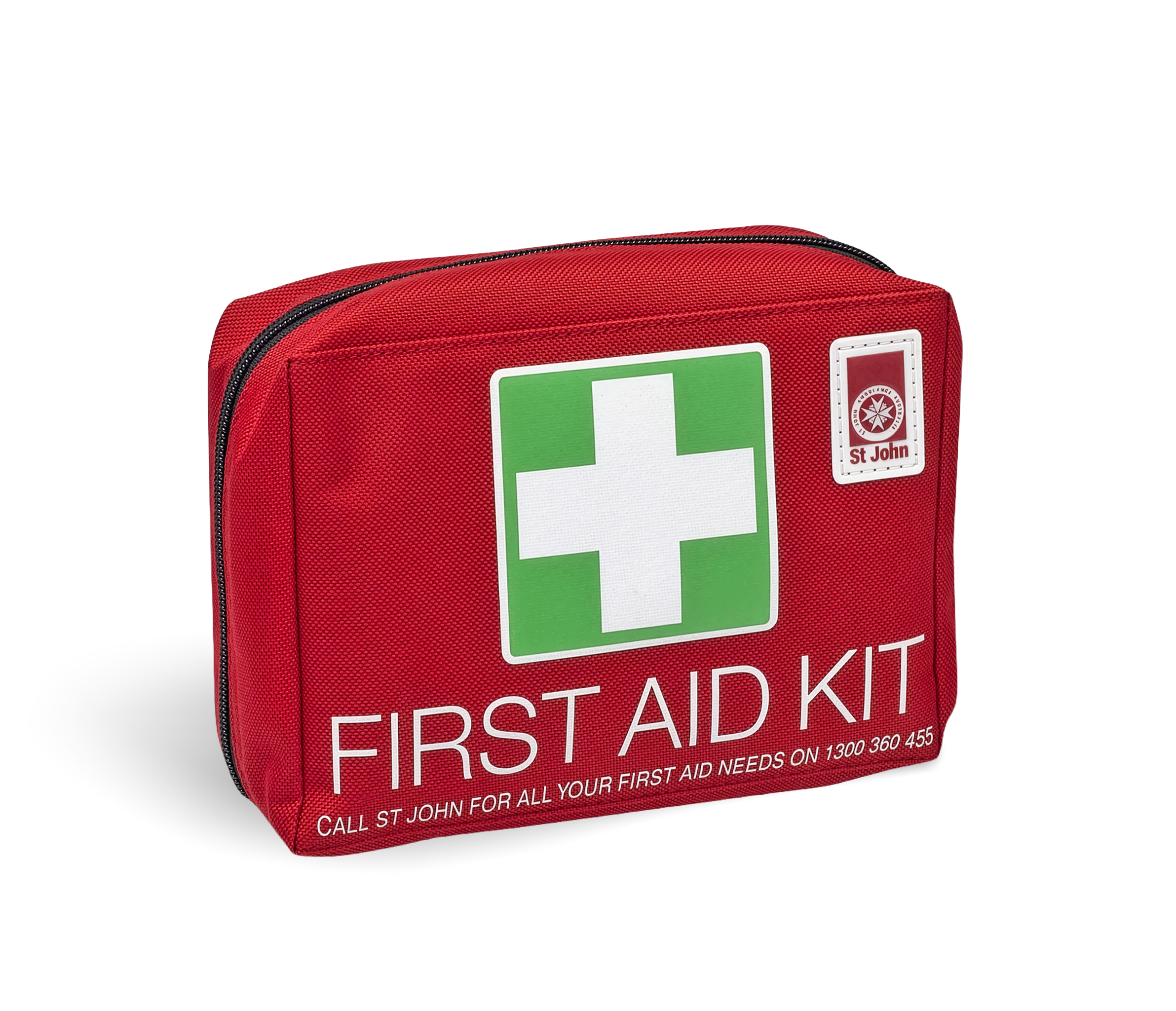 Motoring First Aid Kit (Personal) in red pouch with white cross, compact first aid supplies for car emergencies and minor accidents