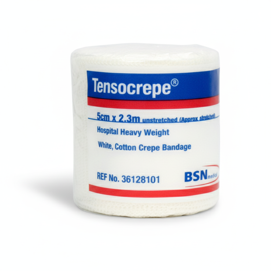 Tensocrepe Hospital Crepe Bandage white heavy weight cotton crepe bandage for firm support and compression