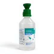AeroWash Eyewash Bottle 500ml saline solution with integrated eye cup and secure twist-top seal for first aid supplies