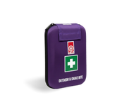 Purple compact first aid kit case labeled Outdoor and Snake Bite with St John WA logo and first aid cross symbol.