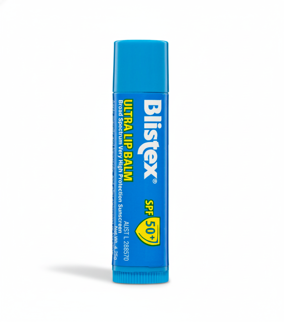 Blistex Ultra Lip Balm with SPF 50+ for intensive lip protection against sun, dryness, and cold weather conditions