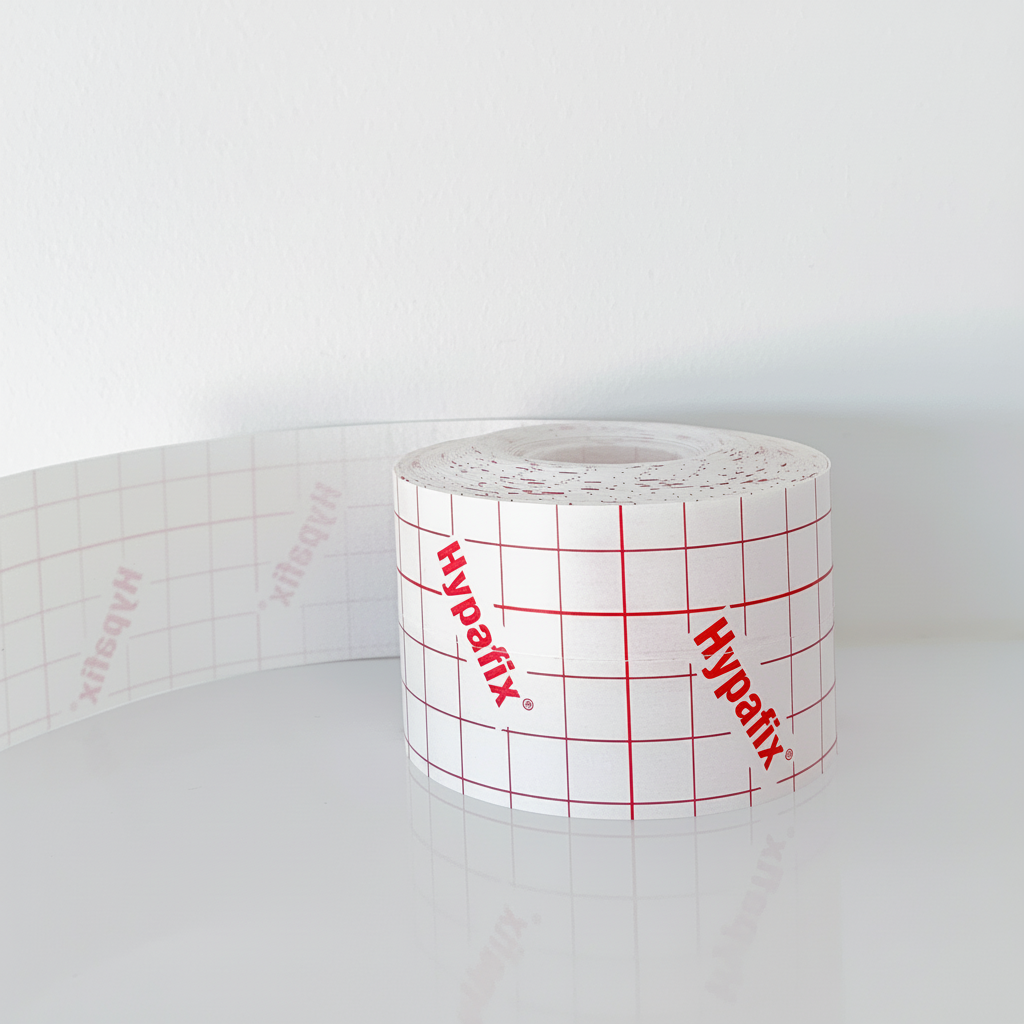 Hypafix Retention Bandage roll showing grid pattern for easy cutting to secure primary dressings in first aid supplies