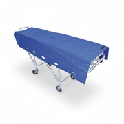 Disposable Linen Draw Sheet on stretcher with 6 handles for hygienic patient handling in medical and treatment settings