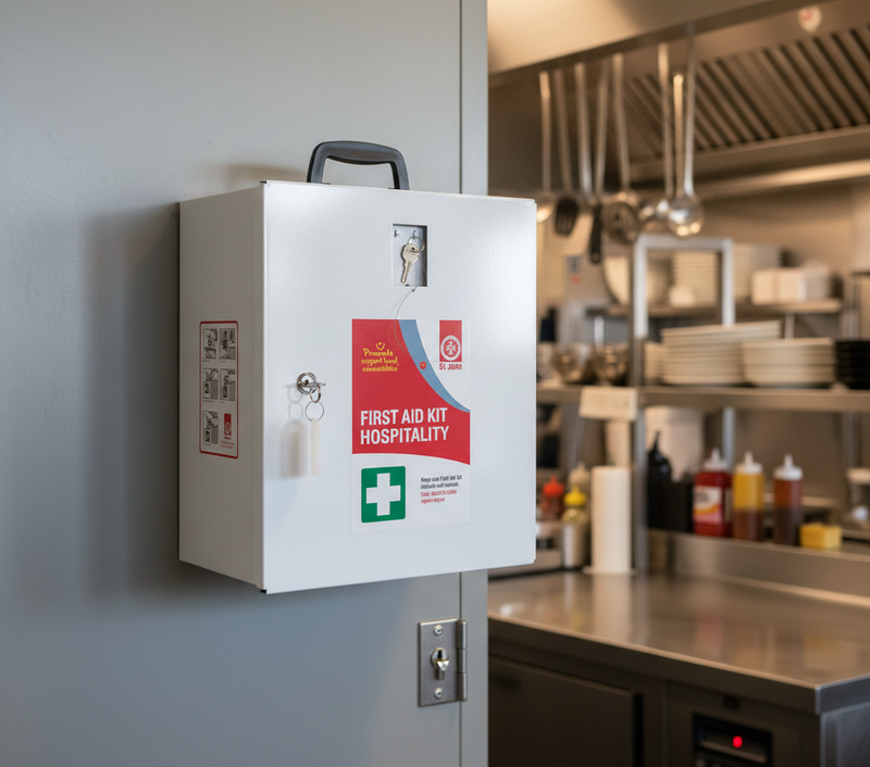 Lockable metal cabinet for hygiene control
